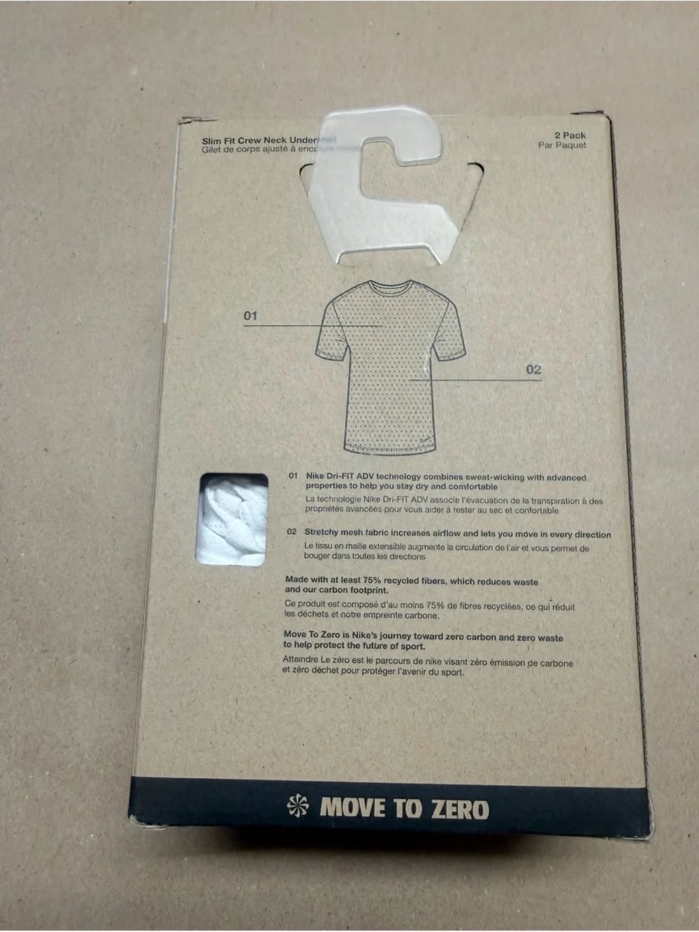 Nike Elite Breathe 2 Pack Slim Fit Crew Neck Undershirt size XXL Dri Fit NEW!